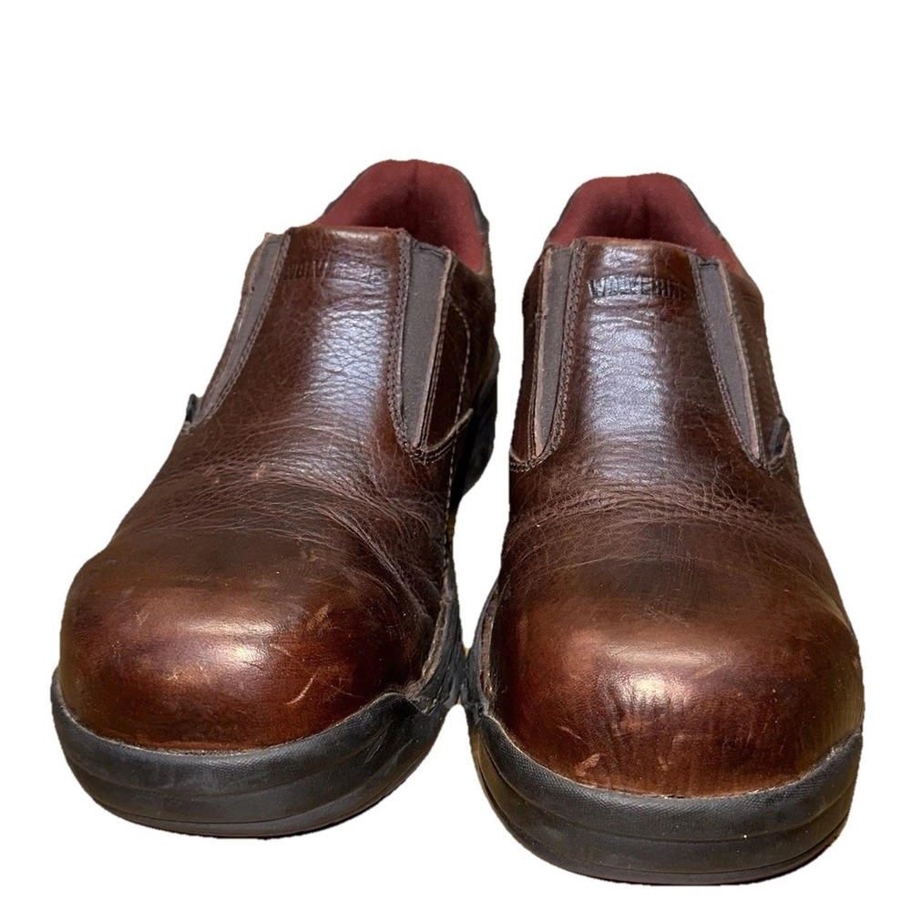 Wolverine Falcon Brown‎ Leather Composite Toe Slip-On Work Shoe W08397 Men's 10M - Picture 7 of 12